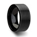 OCTAVIUS Flat Black Ceramic Ring with Brushed Center & Polished Edges - 4mm - 12mm