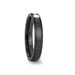 ODESSA Black Ceramic Ring with Black Carbon Fiber Inlay and Beveled Edges - 4mm & 6mm ODESSA Black Ceramic Ring with Black Carbon Fiber Inlay and Beveled Edges - 4mm & 6mm