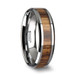 PALMALETTO Tungsten Carbide Ring with Beveled Edges and Real Zebra Wood Inlay - 4mm - 10mm