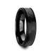 REVENANT Hammered Finish Center Black Ceramic Wedding Band with Dual Offset Grooves and Polished Edges - 6mm & 8mm REVENANT Hammered Finish Center Black Ceramic Wedding Band with Dual Offset Grooves and Polished Edges - 6mm & 8mm
