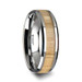 SAMARA Tungsten Ring with Polished Bevels and Ash Wood Inlay - 6mm - 10mm SAMARA Tungsten Ring with Polished Bevels and Ash Wood Inlay - 6mm - 10mm