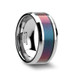 STINGRAY Tungsten Carbide Ring with Blue/Purple Color Changing Inlay - 4mm - 10mm