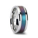 STINGRAY Tungsten Carbide Ring with Blue/Purple Color Changing Inlay - 4mm - 10mm
