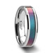 STINGRAY Tungsten Carbide Ring with Blue/Purple Color Changing Inlay - 4mm - 10mm