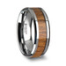TEKKU Wood Tungsten Ring with Polished Bevels and Teak Wood Inlay - 6mm - 10mm TEKKU Wood Tungsten Ring with Polished Bevels and Teak Wood Inlay - 6mm - 10mm
