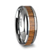 TEKKU Wood Tungsten Ring with Polished Bevels and Teak Wood Inlay - 6mm - 10mm TEKKU Wood Tungsten Ring with Polished Bevels and Teak Wood Inlay - 6mm - 10mm