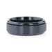 PHANTOM Black Titanium Spinning Polished Base Wedding Ring - Brushed Center Comfort Fit - 8mm