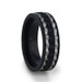 GEAR Titanium Two Toned Wavy Centered Brushed Black Flat Polished Wedding Ring - 8mm GEAR Titanium Two Toned Wavy Centered Brushed Black Flat Polished Wedding Ring - 8mm