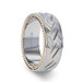 SATURN Titanium Woven Pattern Yellow Gold Braided Edges Wedding Ring - Domed Comfort Fit - 8mm SATURN Titanium Woven Pattern Yellow Gold Braided Edges Wedding Ring - Domed Comfort Fit - 8mm