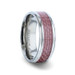 DOMINIQUE Titanium Pink Carbon Fiber Inlaid Flat Wedding Ring - Beveled Polished Comfort Fit - 8mm DOMINIQUE Titanium Pink Carbon Fiber Inlaid Flat Wedding Ring - Beveled Polished Comfort Fit - 8mm