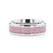 DOMINIQUE Titanium Pink Carbon Fiber Inlaid Flat Wedding Ring - Beveled Polished Comfort Fit - 8mm