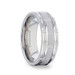 WARRICK Titanium Alternating Grooves Horizontal Etched Finish Wedding Ring - Beveled Polished Comfort Fit - 8mm WARRICK Titanium Alternating Grooves Horizontal Etched Finish Wedding Ring - Beveled Polished Comfort Fit - 8mm