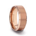 GLORY Titanium Rose Gold Plated Brushed Finish Center Wedding Ring - Polished Beveled - 8mm GLORY Titanium Rose Gold Plated Brushed Finish Center Wedding Ring - Polished Beveled - 8mm
