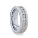 HOLDEN Tungsten Carbide Flat Satin Finished Silver Inlay Channel Set Diamonds Wedding Ring - 8mm