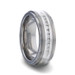 BOND Titanium 9 Channel Set White Diamonds Silver Inlaid Wedding Ring - Flat Brushed Comfort Fit - 8mm BOND Titanium 9 Channel Set White Diamonds Silver Inlaid Wedding Ring - Flat Brushed Comfort Fit - 8mm