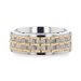 MONTROSE Titanium Wavy Gold And Gunmetal Texture Pattern Inlaid Wedding Ring - Flat Polished Comfort Fit - 8mm MONTROSE Titanium Wavy Gold And Gunmetal Texture Pattern Inlaid Wedding Ring - Flat Polished Comfort Fit - 8mm