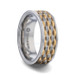 MONTROSE Titanium Wavy Gold And Gunmetal Texture Pattern Inlaid Wedding Ring - Flat Polished Comfort Fit - 8mm MONTROSE Titanium Wavy Gold And Gunmetal Texture Pattern Inlaid Wedding Ring - Flat Polished Comfort Fit - 8mm