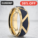 FLEMING Titanium Interlocking Infinity Symbol Flat Brushed Wedding Ring - Polished Grooves Comfort Fit - 8mm
