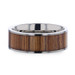 LAMAR Titanium Zebrawood Inlaid Wedding Ring - Flat Polished Comfort Fit - 8mm LAMAR Titanium Zebrawood Inlaid Wedding Ring - Flat Polished Comfort Fit - 8mm