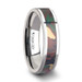COMMANDO Tungsten Military Style Jungle Camouflage Inlay Wedding Ring - Beveled Comfort Fit - 6mm 8mm 10mm