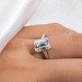 Emerald Cut 3-Carat Engagement Ring GRA Lab Certified D/VVS1 Moissanite set in Solid 18K White Gold Layered Sterling Silver Emerald Cut 3-Carat Engagement Ring GRA Lab Certified D/VVS1 Moissanite set in Solid 18K White Gold Layered Sterling Silver