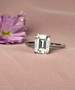 Emerald Cut 3-Carat Engagement Ring GRA Lab Certified D/VVS1 Moissanite set in Solid 18K White Gold Layered Sterling Silver Emerald Cut 3-Carat Engagement Ring GRA Lab Certified D/VVS1 Moissanite set in Solid 18K White Gold Layered Sterling Silver