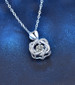 Joined Hearts Forever Pendant Necklace GRA Lab Certified D/VVS1 Round Brilliant-cut Moissanite Set in 925 Sterling Silver With 16"-18" adjustable Chain Joined Hearts Forever Pendant Necklace GRA Lab Certified D/VVS1 Round Brilliant-cut Moissanite Set in 925 Sterling Silver With 16"-18" adjustable Chain