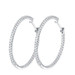 7/8-Carats tw 30mm Diameter Round Hoop Earrings GRA Lab Certified Moissanite Diamonds in White Gold-plated Sterling Silver