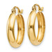 Gold Hoop Earrings 14k Yellow White Gold Polished Hoop Earrings 3.5mm Thickness