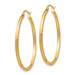 Gold Hoop Earrings 14k Yellow White Gold Satin and Diamond-cut Round Tube Hoop Earrings 2mm Thickness