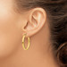 Gold Hoop Earrings 14K Yellow Gold Diamond Cut Edge Polished Hoop Earrings 3mm Thickness