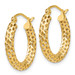 Gold Hoop Earrings 14k Yellow White Gold Mesh Hoop Earrings 3mm Thickness