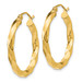 Gold Hoop Earrings 14k Yellow White Gold Polished Twisted Hoop 3mm Thickness Earrings