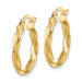 Gold Hoop Earrings 14K Yellow White Gold Polished Twisted Hoop Earrings 2.5mm Thickness