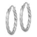 Gold Hoop Earrings 14K White Yellow Gold Gold Twisted Satin Diamond-Cut Hoop Earrings 2.80mm Thickness
