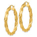 Gold Hoop Earrings 14k Yellow Gold Light Twisted Hoop Earrings 4mm Thickness