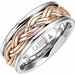 14K-White-and-Rose-Two-tone-Gold-Woven-Deisgn-8mm-Width-Wedding-Band-Side-View 14K-White-and-Rose-Two-tone-Gold-Woven-Deisgn-8mm-Width-Wedding-Band-Side-View