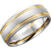 14K-White-and-Yellow-Gold-7mm-Double-Groove-Comfort-Fit-Half-Round-Matte-Finish-Wedding-Band-Side-View1 14K-White-and-Yellow-Gold-7mm-Double-Groove-Comfort-Fit-Half-Round-Matte-Finish-Wedding-Band-Side-View1
