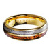 Hawaii-Koa-Wood-and-Imitated-Meteorite-Inlay-6mm-Gold-Tungsten-Comfort-Fit-Wedding-Band-Horizontal-View Hawaii-Koa-Wood-and-Imitated-Meteorite-Inlay-6mm-Gold-Tungsten-Comfort-Fit-Wedding-Band-Horizontal-View
