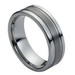 Tungsten-Ring-Brushed-Center-Double-Grooves-and-Polished-Edge-Flat-8mm-Wedding-Band-Full-View Tungsten-Ring-Brushed-Center-Double-Grooves-and-Polished-Edge-Flat-8mm-Wedding-Band-Full-View