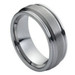 Tungsten-Ring-Brushed-High-Center-with-Groove-Edges-8mm-Wide-Wedding-Band-Full-View Tungsten-Ring-Brushed-High-Center-with-Groove-Edges-8mm-Wide-Wedding-Band-Full-View