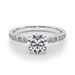 Diamond Engagement Ring Single Row Pave Band 1/2-Carat 1-Carat to 2.50-Carat Center 14K 18K White Yellow Gold or Platinum