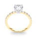 Diamond Engagement Ring Single Row Pave Band 1/2-Carat 1-Carat to 2.50-Carat Center 14K 18K White Yellow Gold or Platinum