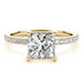 Engagement Ring Princess Cut Diamond Hidden Halo Pave Band 1/2-Carat 1-Carat to 2-Carat in 14K 18K White Yellow Gold or Platinum Engagement Band