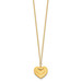 Solid 24K Gold Polished and Textured Solid Heart 16'' inches with 2" Extension Necklace