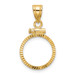 Wideband Distinguished Gold Coin Bezel Pendant Mounting - 13 - 39.5 Coin Size in mm - 10K Yellow Gold -Polished Diamond Cut - Screw Top with Bail
