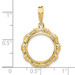 Wideband Distinguished Gold Coin Bezel Pendant Mounting - 14mm - 18mm Coin Size - 14K Yellow Gold - Polished and Textured Bamboo - Prong Set Top with Bail Wideband Distinguished Gold Coin Bezel Pendant Mounting - 14mm - 18mm Coin Size - 14K Yellow Gold - Polished and Textured Bamboo - Prong Set Top with Bail