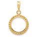 Wideband Distinguished Gold Coin Bezel Pendant Mounting - 13mm - 39.5mm Coin Size - 14K Yellow Gold - Polished Twisted Wire - Prong Set - with Bail Wideband Distinguished Gold Coin Bezel Pendant Mounting - 13mm - 39.5mm Coin Size - 14K Yellow Gold - Polished Twisted Wire - Prong Set - with Bail