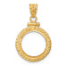 Wideband Distinguished Gold Coin Bezel Pendant Mounting - 13mm - 39.5mm Coin Size in mm - 10K Yellow Gold - Polished Foxtail Chain - Screw Top with Bail Wideband Distinguished Gold Coin Bezel Pendant Mounting - 13mm - 39.5mm Coin Size in mm - 10K Yellow Gold - Polished Foxtail Chain - Screw Top with Bail