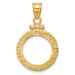 Wideband Distinguished Gold Coin Bezel Pendant Mounting - 13mm - 39.5mm Coin Size in mm - 10K Yellow Gold - Polished Foxtail Chain - Screw Top with Bail Wideband Distinguished Gold Coin Bezel Pendant Mounting - 13mm - 39.5mm Coin Size in mm - 10K Yellow Gold - Polished Foxtail Chain - Screw Top with Bail